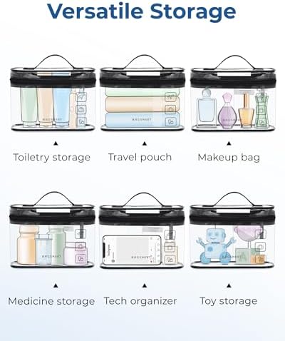 BAGSMART TSA Approved Clear Toiletry Bag 2 Pack 1