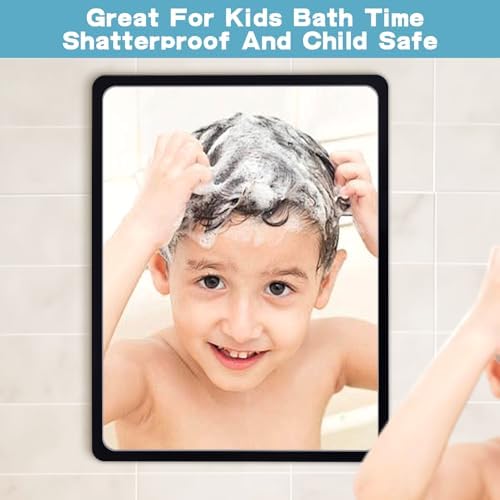 YoHumk Fog Free Shower Mirror 9x7 Inch Rectangular Black Frame