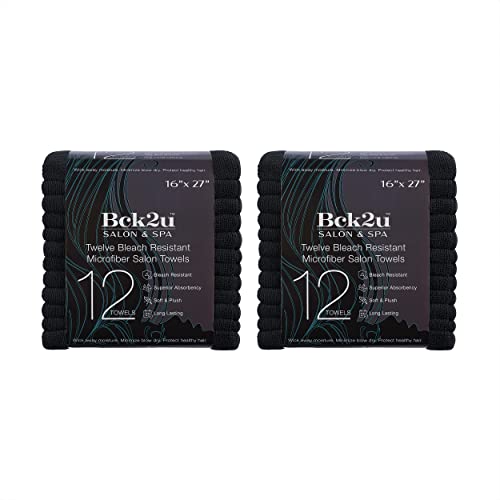 Arkwright Bleach Proof Salon Towels - 24 Pack 16x27 in Black