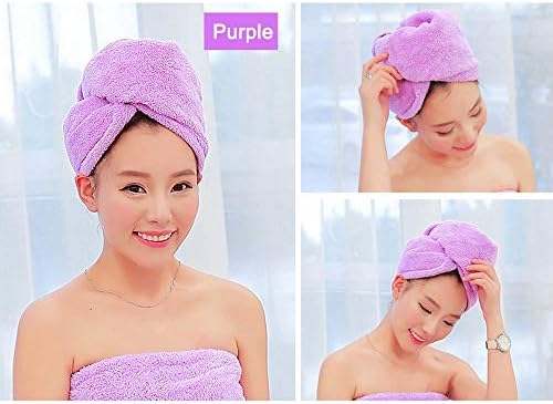 ADOGO Microfiber Hair Towel 2-Pack - Pink Purple