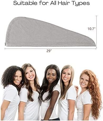 ROLSHOL Extra Large 4 Pack Microfiber Hair Towel Wrap
