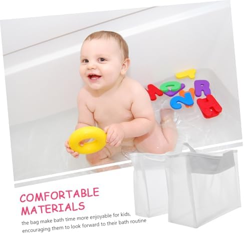 Cabilock Bathtub Toy Organizer with Mesh Bag and Hanging Strap