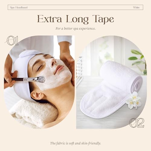 20 Pack Spa Facial Headband for Face Wash Makeup
