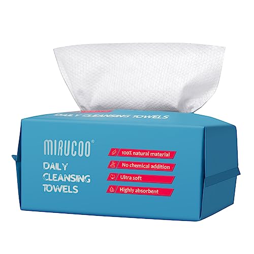 MIRUCOO 100 Sheet Organic Viscose Facial Towels