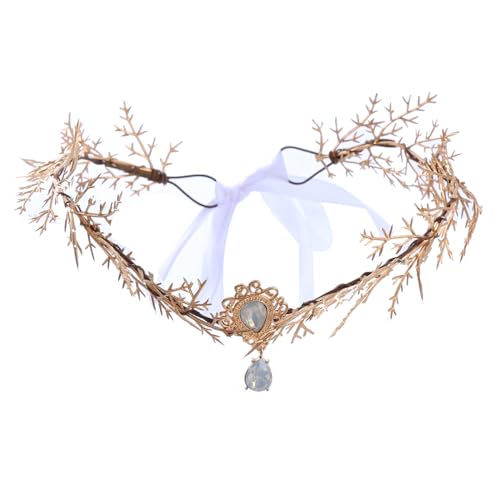 Vivivalue Gold Elf Flower Crown Headband 1