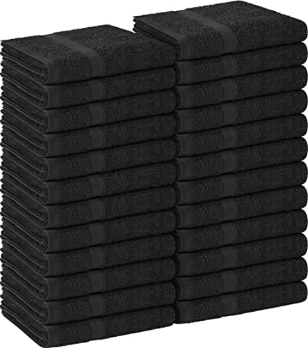 Utopia Towels 24 Pack Cotton Salon Towels 16x27 Inches Black