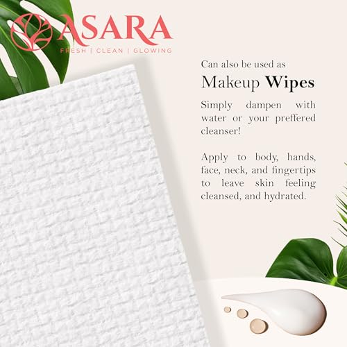 ASARA XL Facial Wipes - Organic Vegan Biodegradable