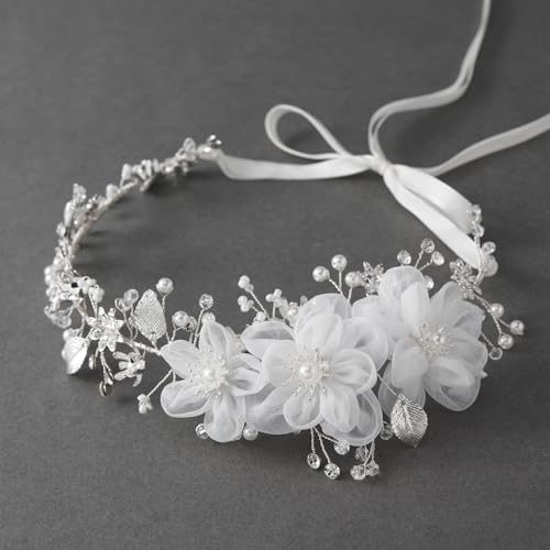 SWEETV Silver Rhinestone Wedding Headband for Bride
