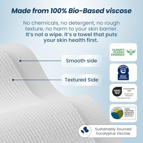 Clean Skin Club XL Face Towels 100 Biobased 50 Ct