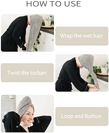 ROLSHOL Extra Large 4 Pack Microfiber Hair Towel Wrap