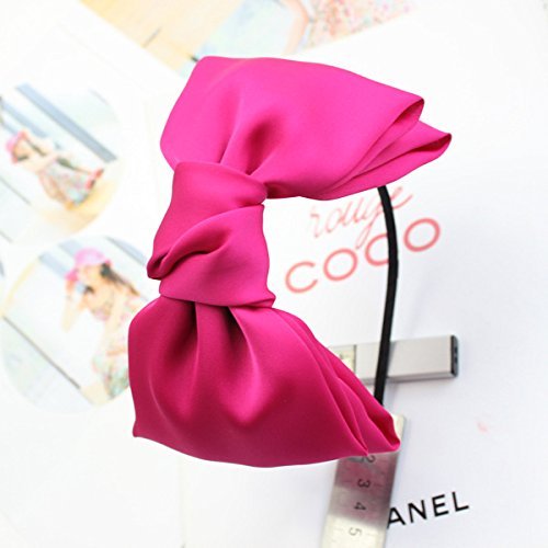 CLLOT Women 8 Big Bow Headband Set Hot Pink