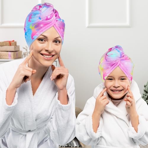 Basumee Microfiber Hair Towel Wrap Unicorn 2 Pack