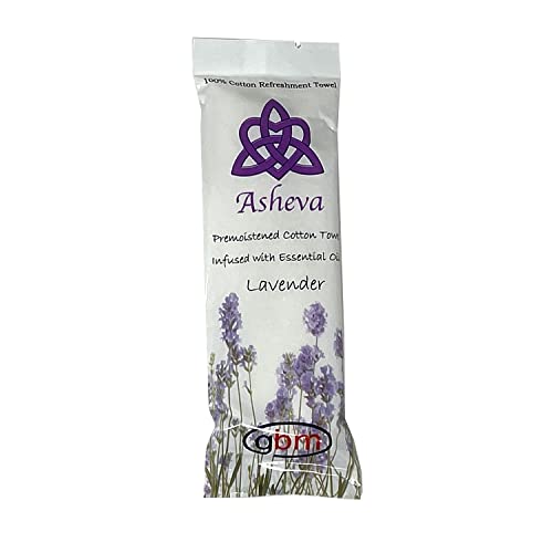 GBM Asheva 8 x 9 Moist Towels - Lavender Lemon Tea Tree Scented
