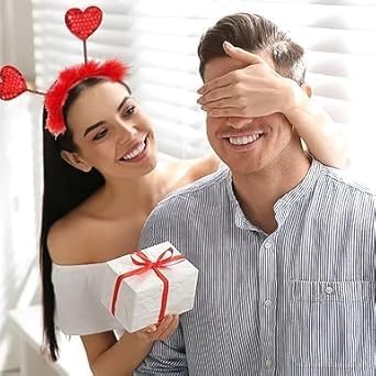 Red Heart Sequin Headband Valentines Day Party Accessory