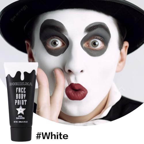 BOBISUKA White Face Paint Blendable Cream for Halloween and Cosplay