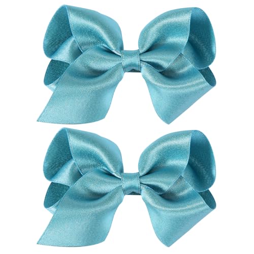 4 Inch Shiny Glitter Ribbon Hair Clips for Girls and Women