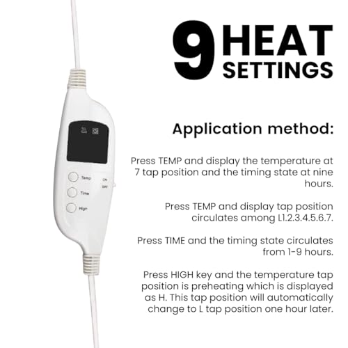 ForPro Professional Fleece Massage Table Warmer with 9 Heat Settings