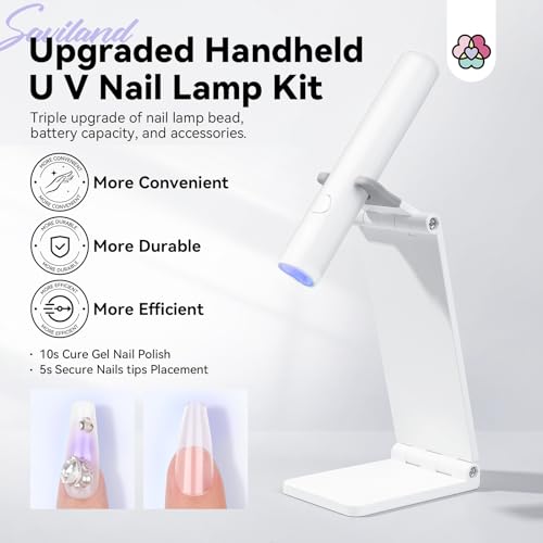 SAVILAND Mini UV Light for Nails - Wireless with Stand