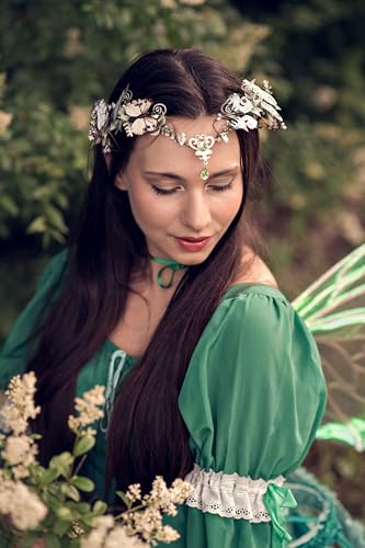 MOSTORY Elf Princess Fairy Crown Headpiece for Women Girls