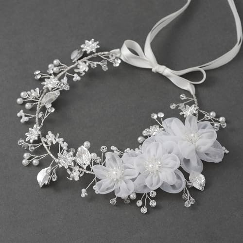 SWEETV Silver Rhinestone Wedding Headband for Bride