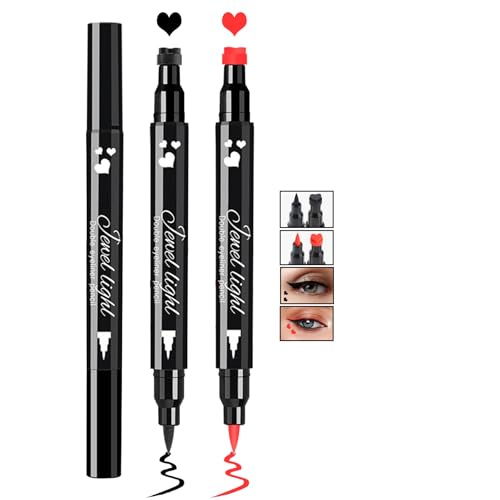 2PCS Red Black Heart Stamp Eyeliner for Costume Makeup
