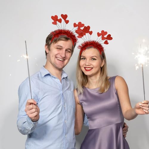 Valentine Heart Glitter Headband for Women Men