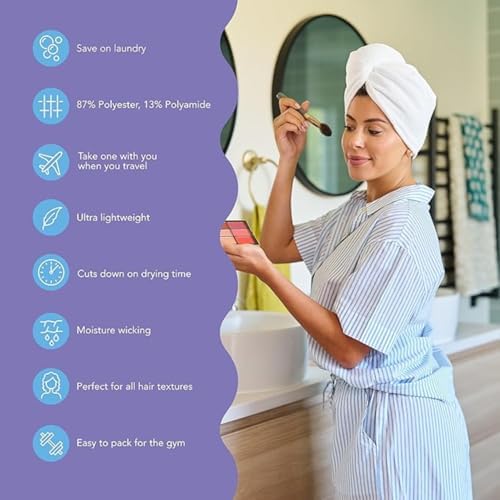 Turbie Twist 2-Pack Microfiber Hair Towel - Premium Travel Ready