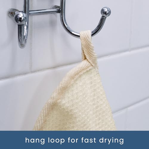 ST INC Exfoliating Washcloths 3 Pack with Hang Loops