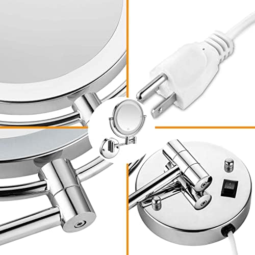 DEIHGE Wall-Mounted Makeup Mirror with 3X-10X Magnification