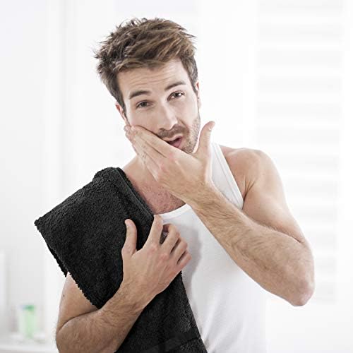 Utopia Towels 24 Pack Cotton Salon Towels 16x27 Inches Black