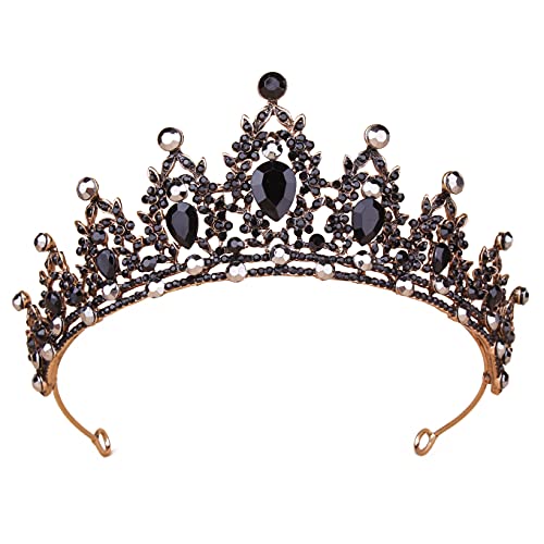 Vofler Black Crown Tiara for Women - Gothic Halloween Costume Headband