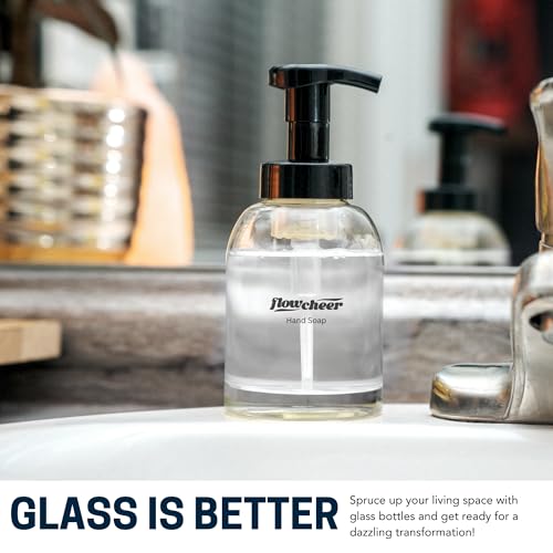 Flowcheer Foaming Hand Soap Tablets - 11 oz Glass Dispenser Combo