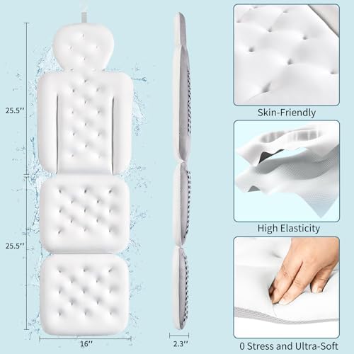 VOXOR Full Body Bath Pillow with Suction Cups