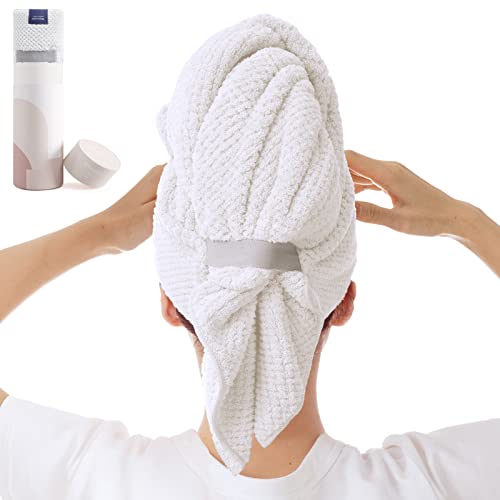 BYCOO Large Microfiber Hair Towel Wrap - White X-Large