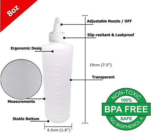 EZPRO USA Applicator Bottle Dispenser with Twist Top Cap Pack of 4