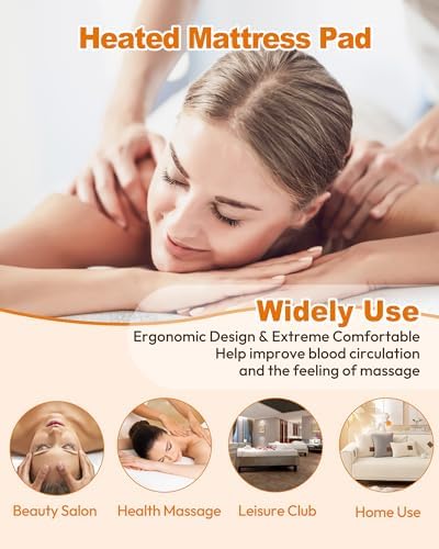 Crablux Massage Table Warmer Pad 9 Heat Settings White