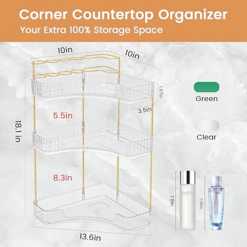 NATURES SOURCE 3-Tier Corner Makeup Organizer