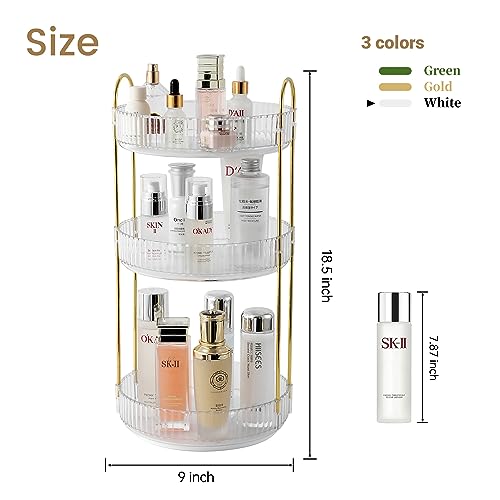 Aveniee 3 Tier Rotating Makeup Organizer White