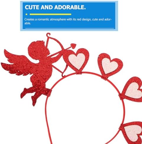 Beavorty 2pcs Cupid Heart Headband with Sequins