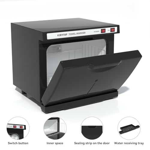 HYTOBP Hot Towel Warmer 85L Black Spa Cabinet