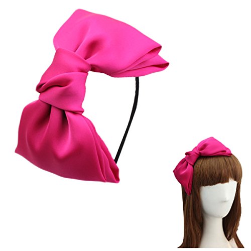 CLLOT Women 8 Big Bow Headband Set Hot Pink