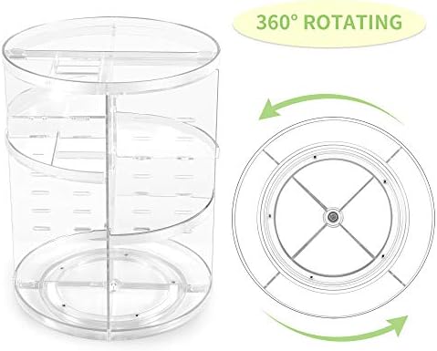 COYAHO 360 Rotating Makeup Organizer - Transparent Spinning Cosmetic Holder Shelf