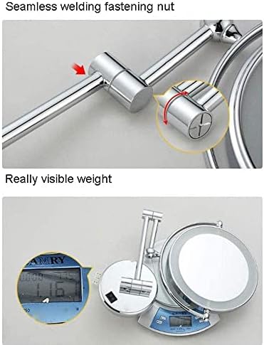 DEIHGE Makeup Mirror with LED Light Wall Mount 8 Inches 3X Magnification