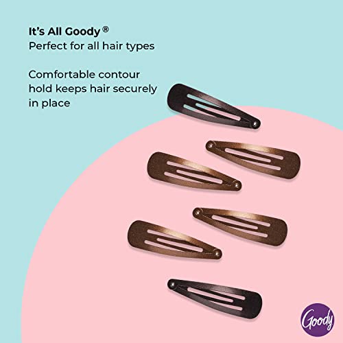 Goody Metal Contour Hair Clips - 6 Pack Brunette Assorted