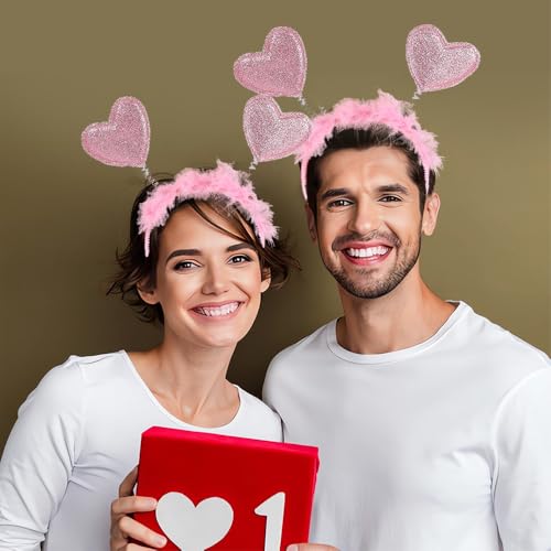 Pink Heart Headband with Sunglasses for Valentines Party