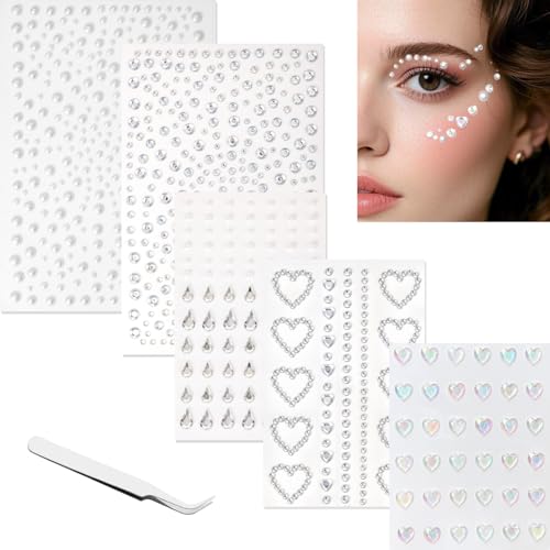 Heart Pearl Face Eye Gems for Makeup and Hair
