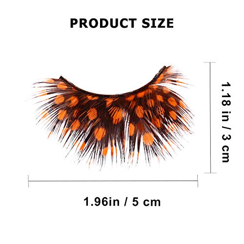 SOLUSTRE 2 Pairs Orange False Eyelashes