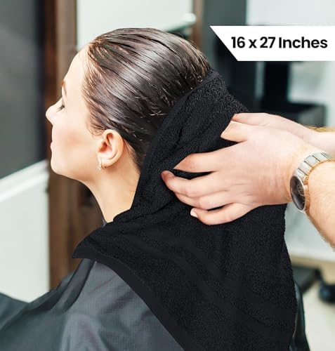 Utopia Towels 24 Pack Bleach Safe Salon Towels 16x27 Inches Black