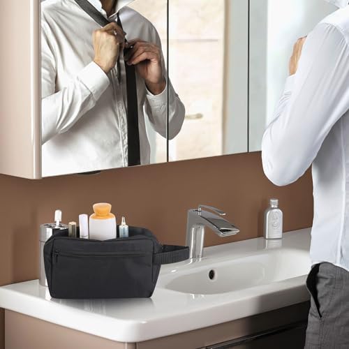 Icramsy Travel Toiletry Bag for Women Men Black