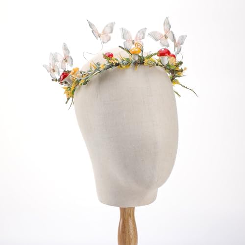 Butterfly Flower Crown Headband for Women Girls Halloween